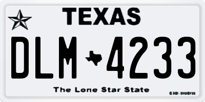 TX license plate DLM4233