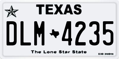 TX license plate DLM4235