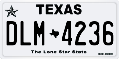 TX license plate DLM4236
