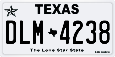 TX license plate DLM4238