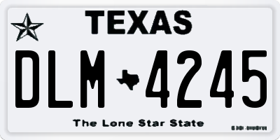 TX license plate DLM4245