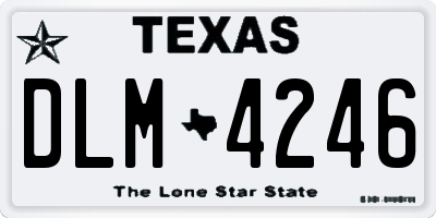 TX license plate DLM4246