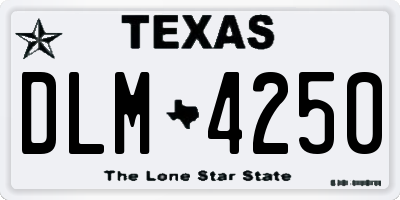 TX license plate DLM4250