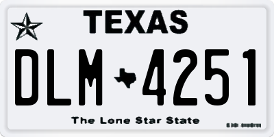 TX license plate DLM4251