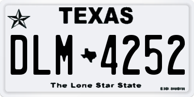 TX license plate DLM4252