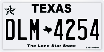 TX license plate DLM4254