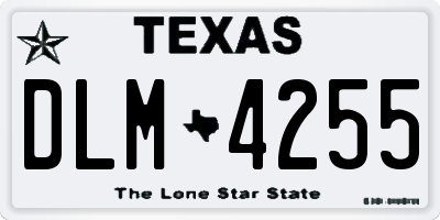 TX license plate DLM4255