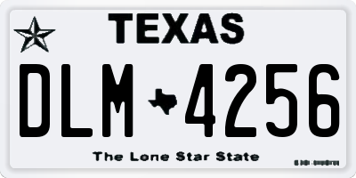 TX license plate DLM4256