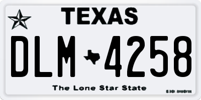 TX license plate DLM4258