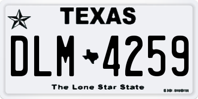 TX license plate DLM4259