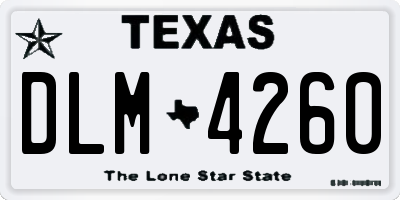 TX license plate DLM4260