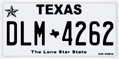 TX license plate DLM4262