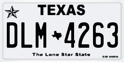 TX license plate DLM4263