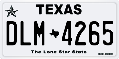 TX license plate DLM4265