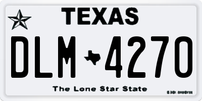 TX license plate DLM4270