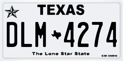 TX license plate DLM4274
