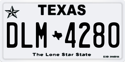 TX license plate DLM4280