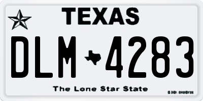 TX license plate DLM4283