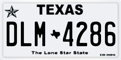 TX license plate DLM4286