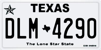 TX license plate DLM4290