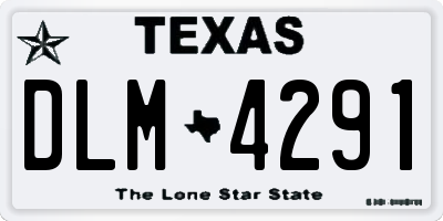 TX license plate DLM4291