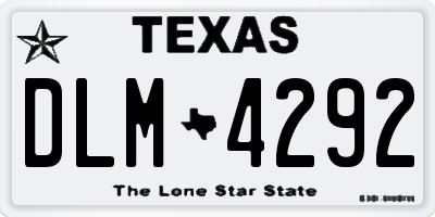 TX license plate DLM4292
