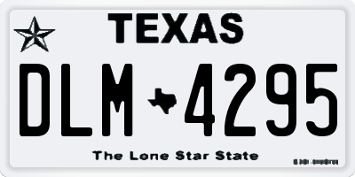 TX license plate DLM4295