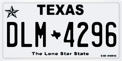 TX license plate DLM4296