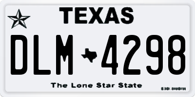 TX license plate DLM4298