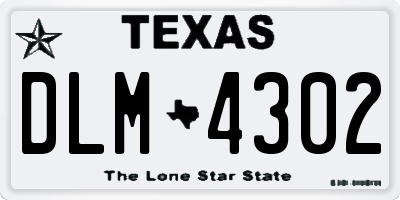 TX license plate DLM4302