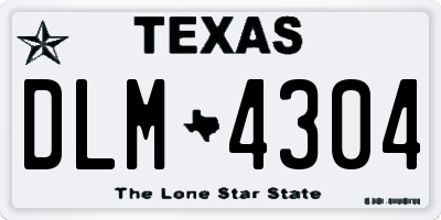 TX license plate DLM4304