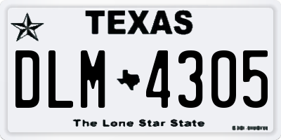 TX license plate DLM4305