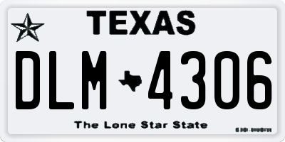 TX license plate DLM4306