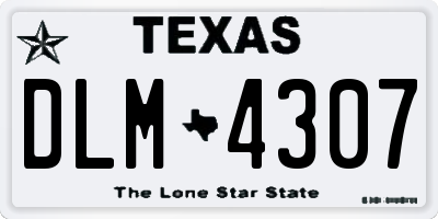 TX license plate DLM4307