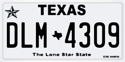 TX license plate DLM4309