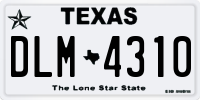 TX license plate DLM4310