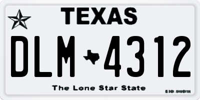 TX license plate DLM4312