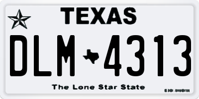 TX license plate DLM4313