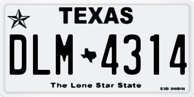 TX license plate DLM4314