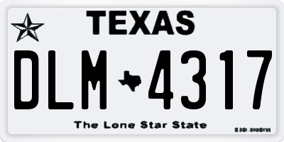 TX license plate DLM4317