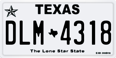 TX license plate DLM4318