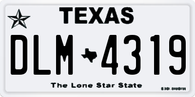 TX license plate DLM4319