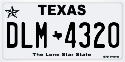 TX license plate DLM4320