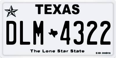 TX license plate DLM4322