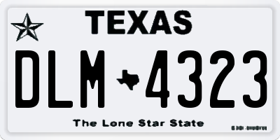 TX license plate DLM4323