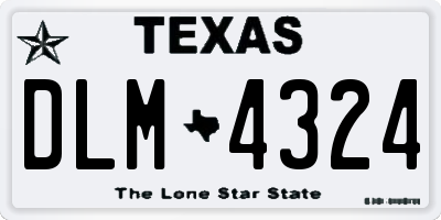 TX license plate DLM4324