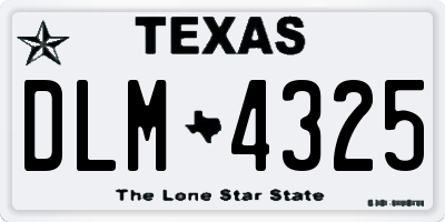 TX license plate DLM4325