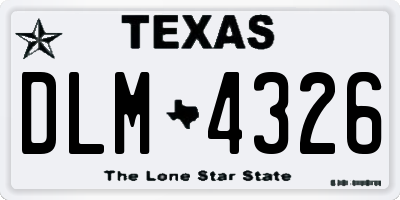 TX license plate DLM4326