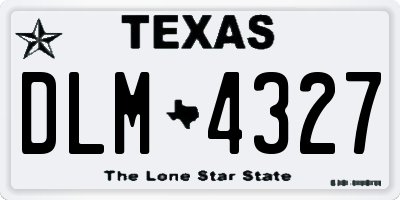 TX license plate DLM4327