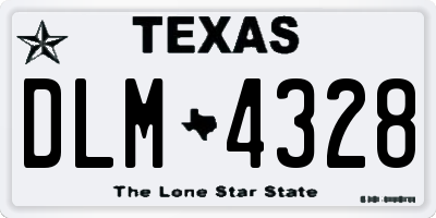 TX license plate DLM4328